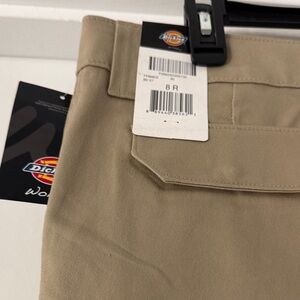 Dickies new womens Khaki Cargo Pants straight leg 8 R tan work pants w/ pockets